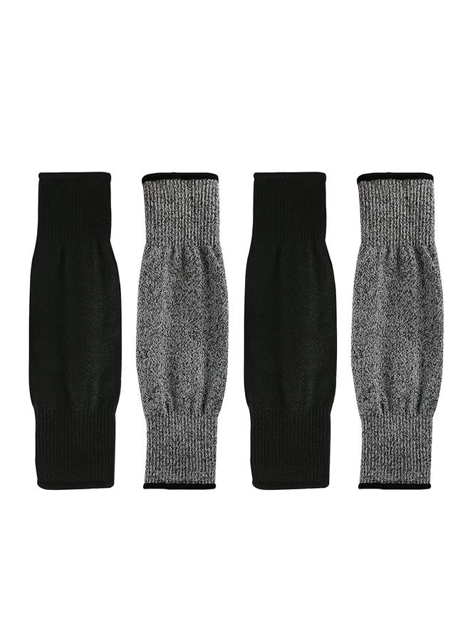 CAWANFLY 2 Pairs Protective Arm Sleeves, Cut Resistant Sleeve Arm Protectors Anti Abrasion Safety Armband for Garden Kitchen Work (Black+Grey) - Image 2